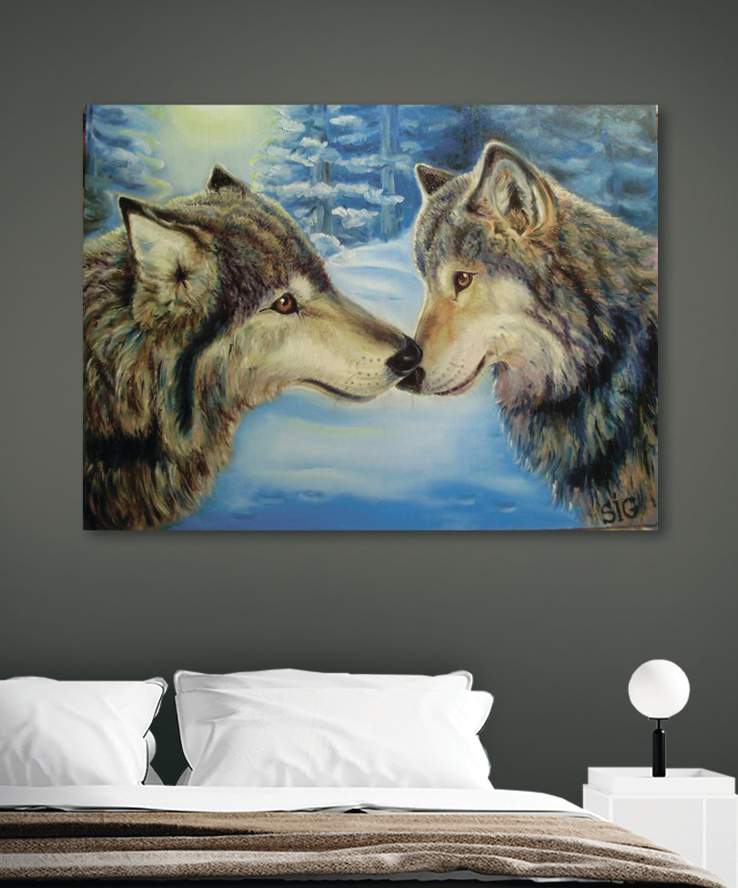 Wölfe Nase an Nase — Interieur 3