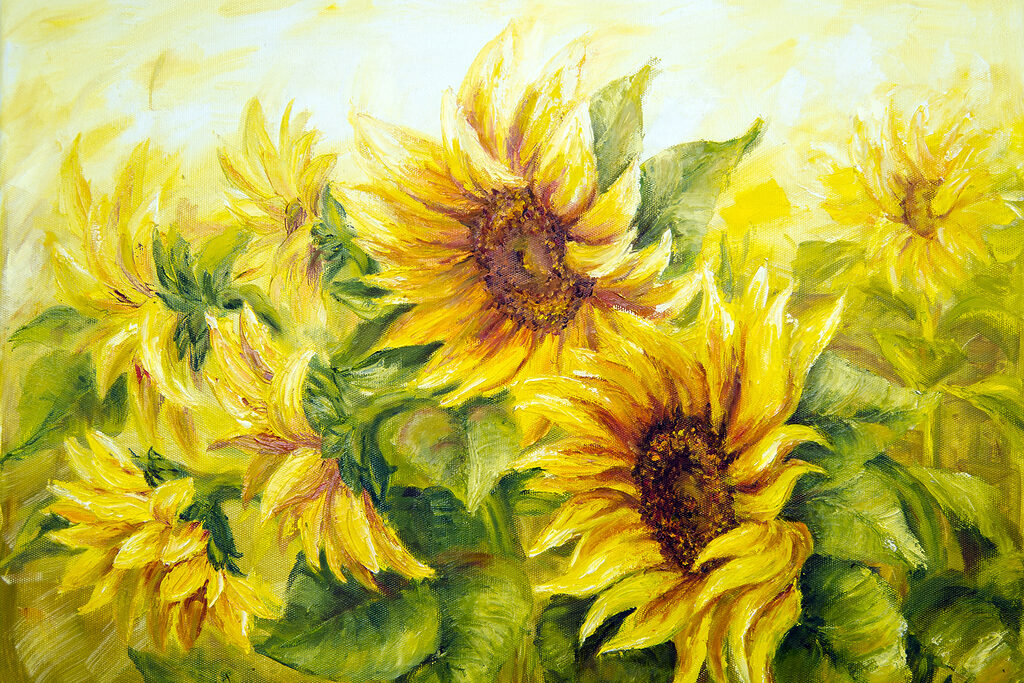 Sonnenblumen in warmem Gelb — ganzes Design