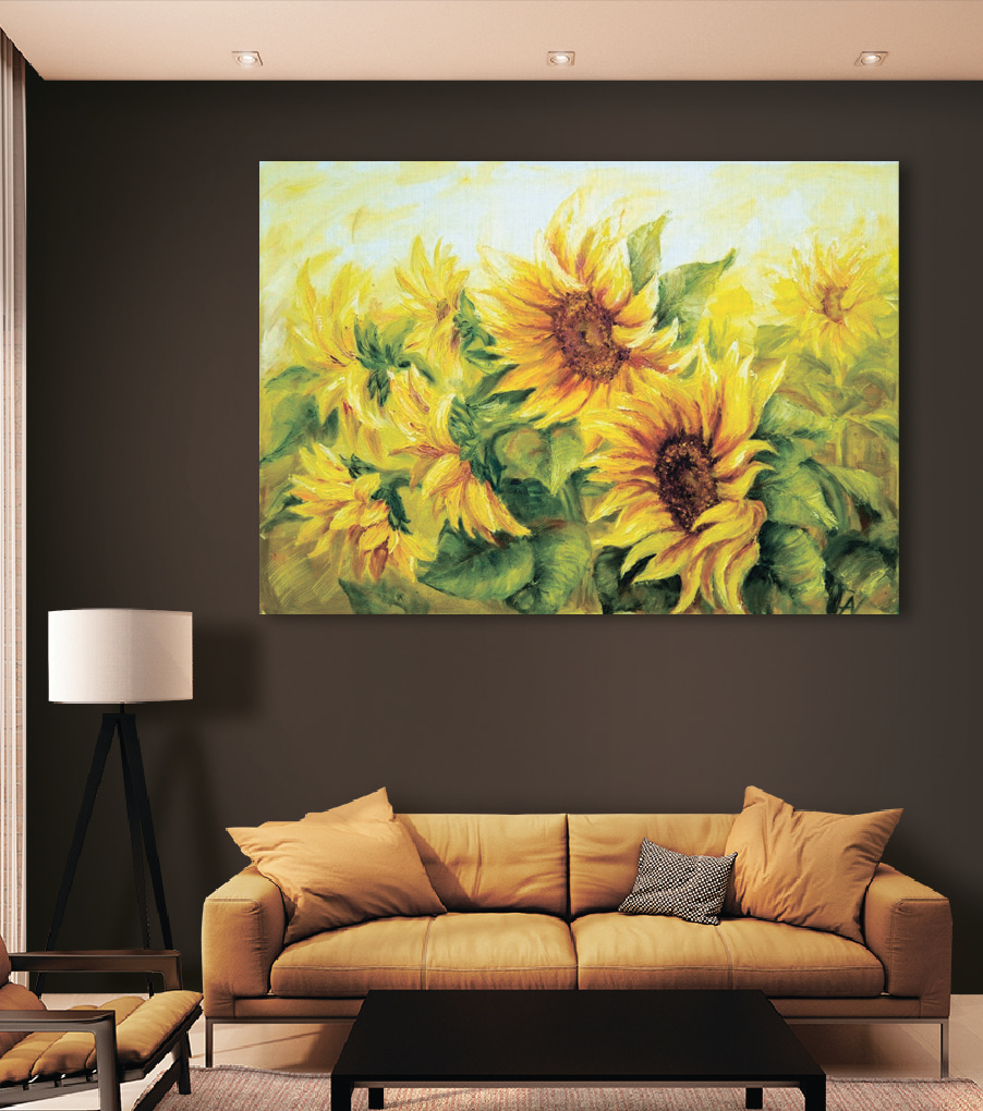 Sonnenblumen in warmem Gelb — Interieur 2
