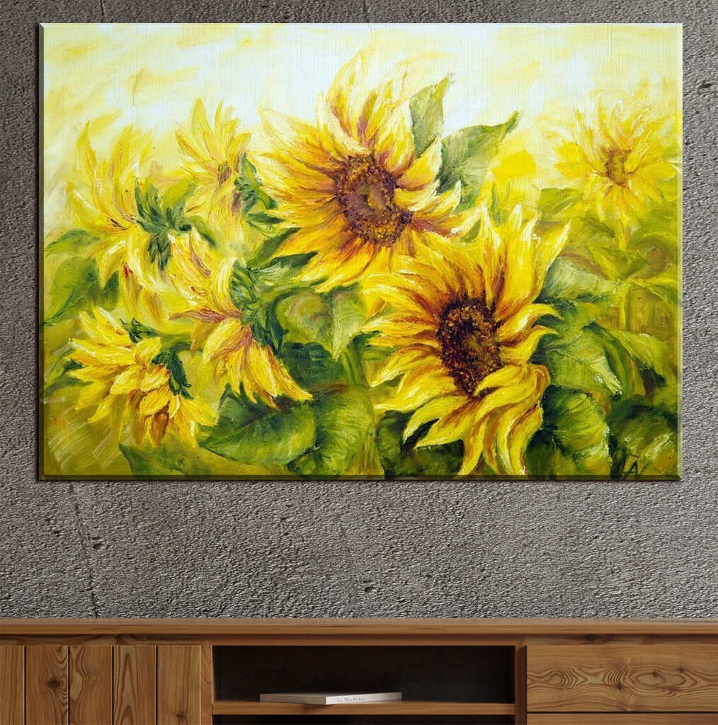 Sonnenblumen in warmem Gelb — Interieur 1