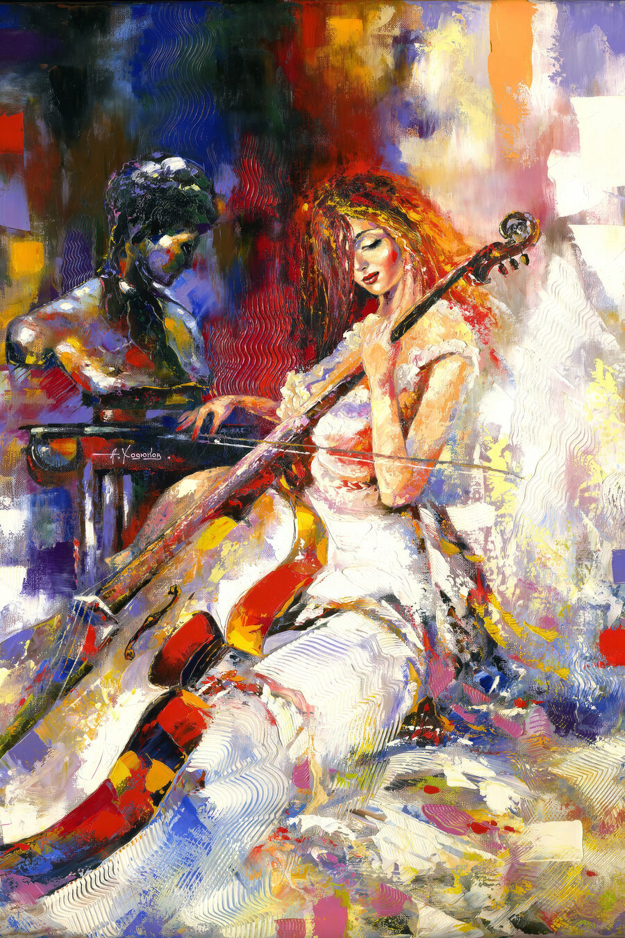 Cello voller Bewegung — ganzes Design