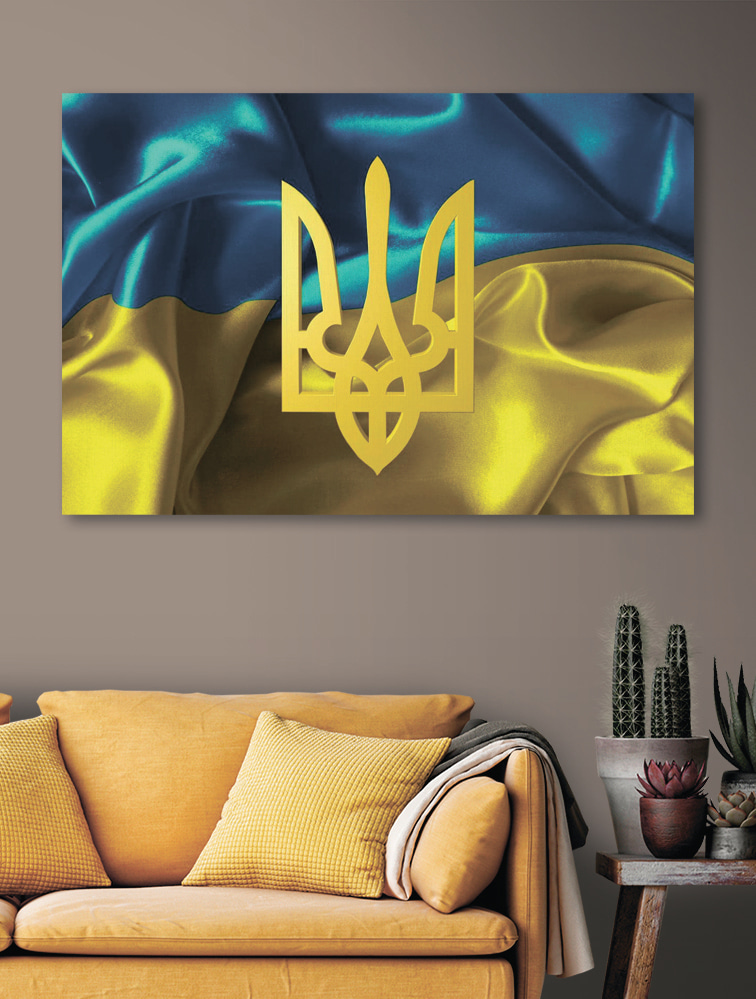 Ukrainische Flagge mit Dreizack — Interieur 2