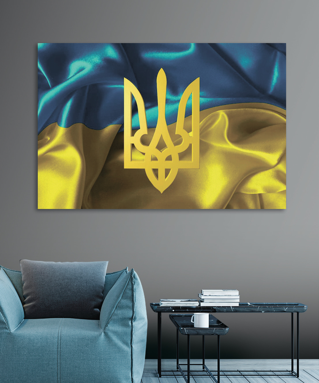 Ukrainische Flagge mit Dreizack — Interieur 3