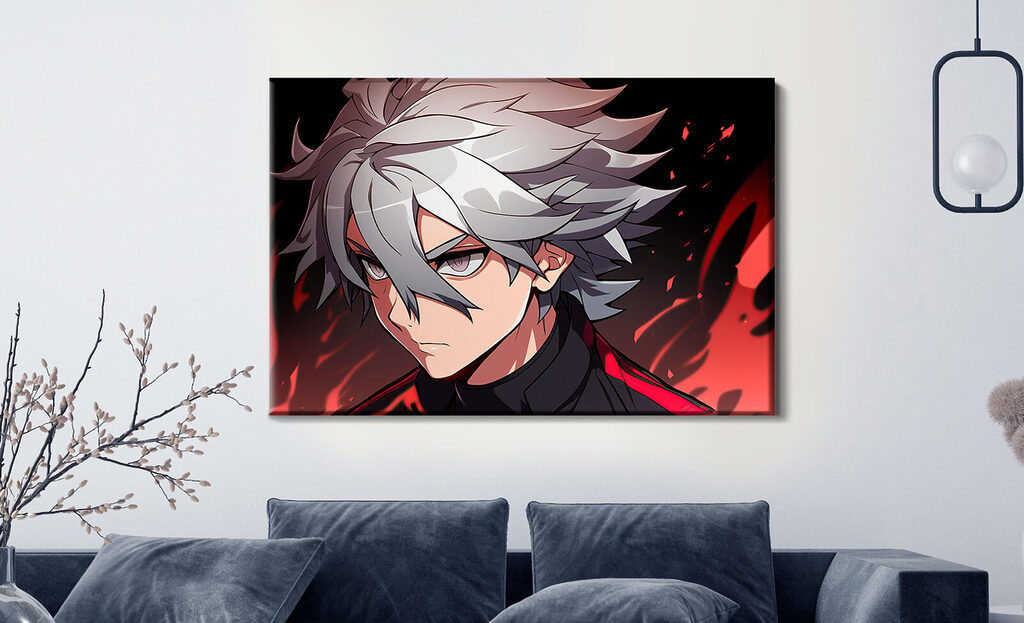 Anime-Figur in rotem Licht — Interieur 1