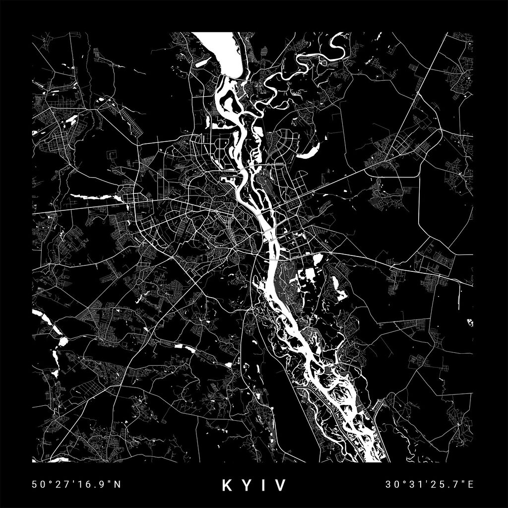 Stadtplan von Kyjiw — ganzes Design