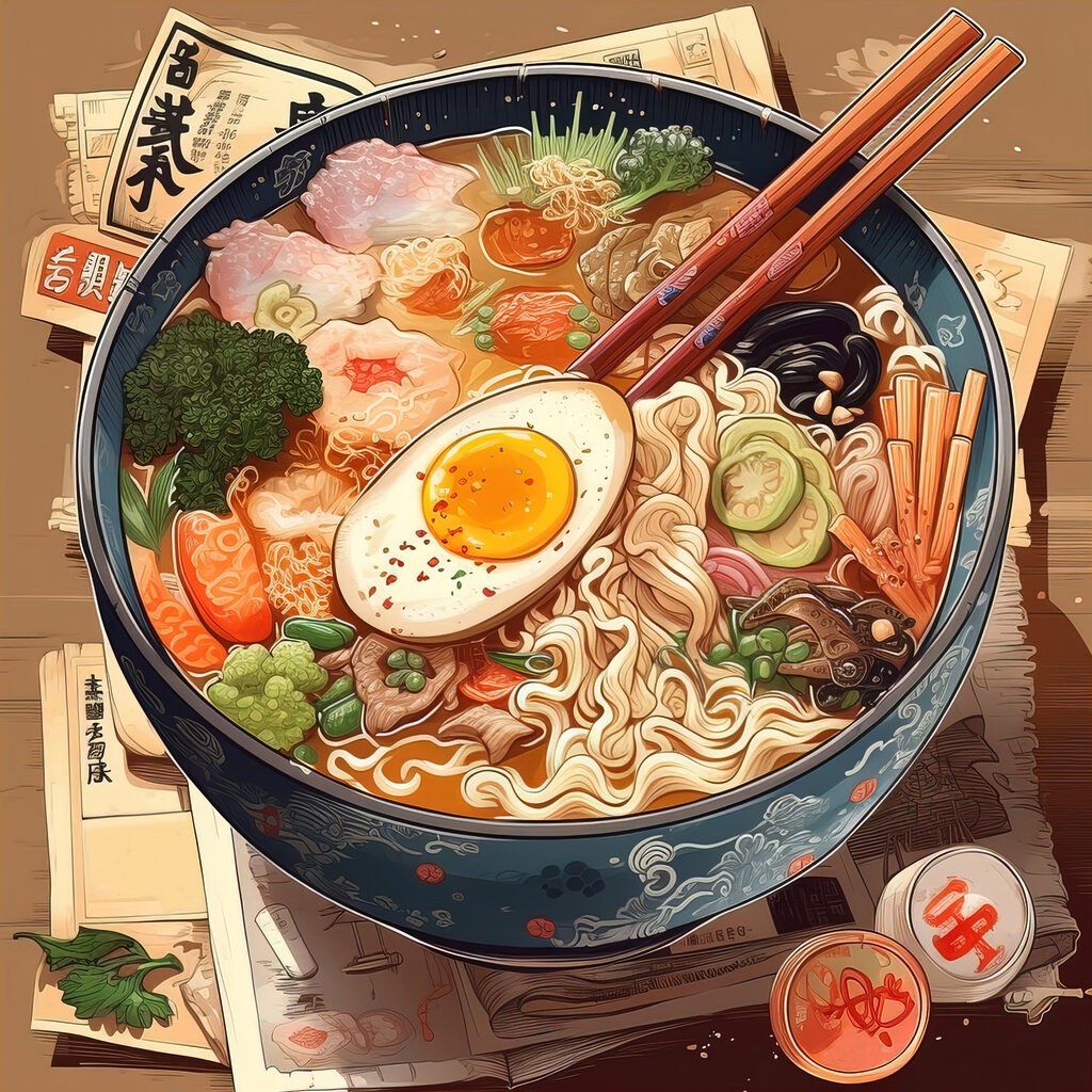 Eine Schüssel Ramen — ganzes Design