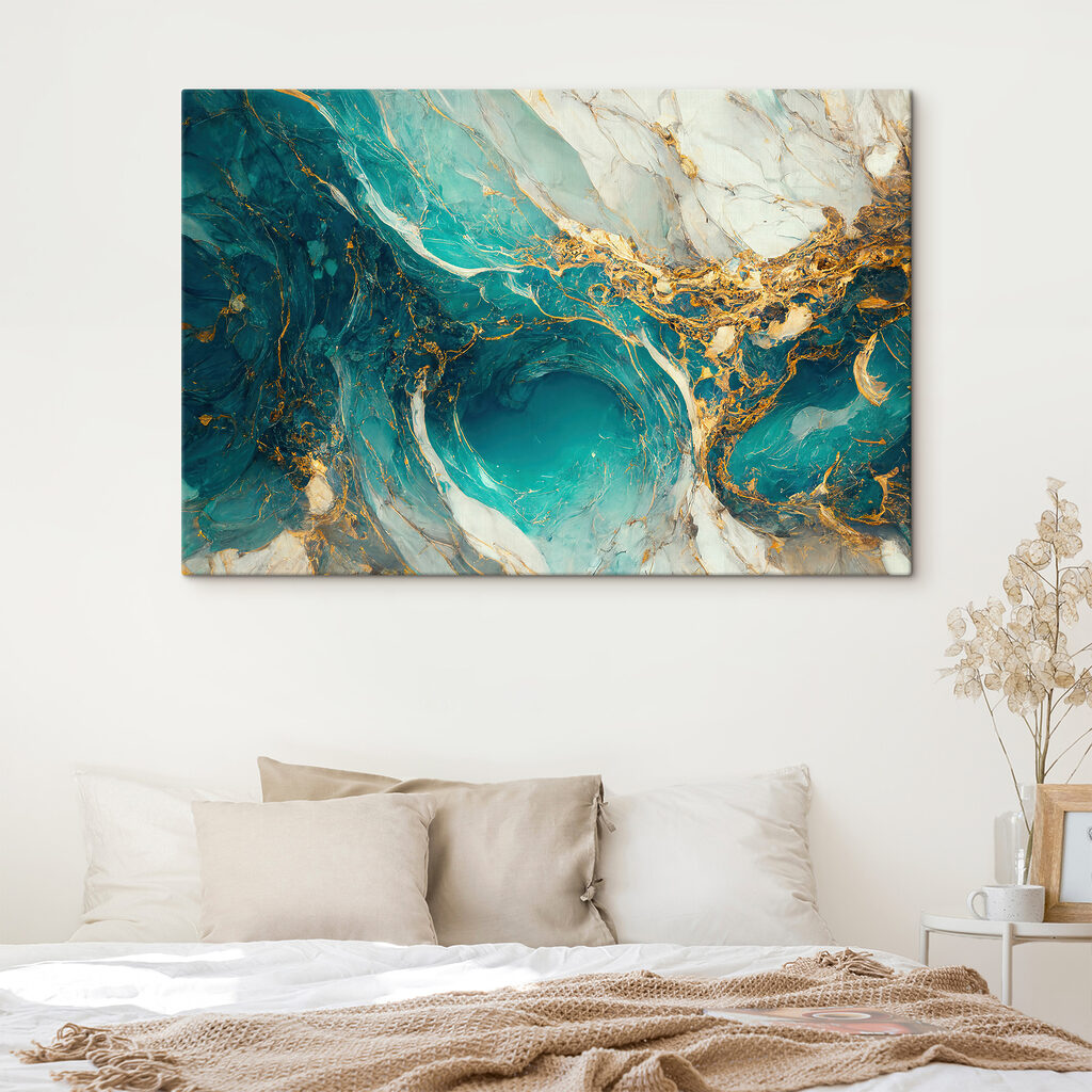 Türkisfarbener Strom mit Gold — Interieur 4
