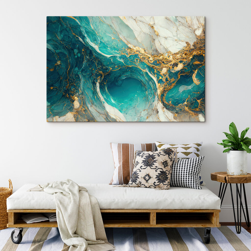 Türkisfarbener Strom mit Gold — Interieur 5