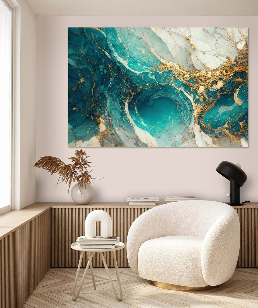 Türkisfarbener Strom mit Gold — Interieur 3