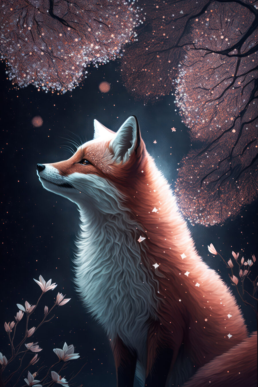 Fuchs unter Sternen — ganzes Design