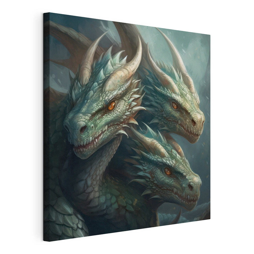Drei Drachen im Schatten, gespannte Leinwand mit umlaufender Kante