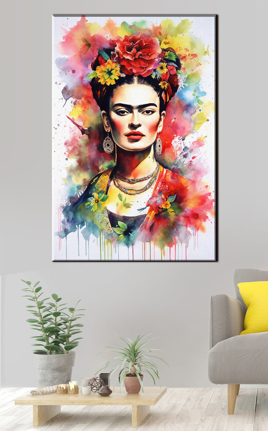 Blumiges Porträt in Aquarell — Interieur 1