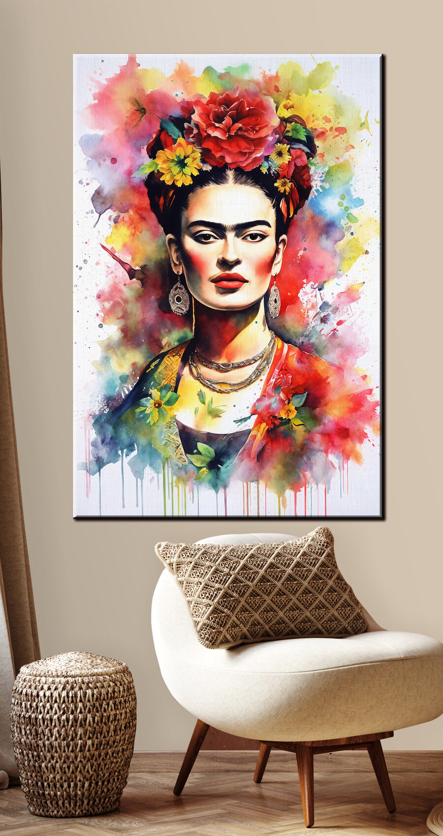 Blumiges Porträt in Aquarell — Interieur 2