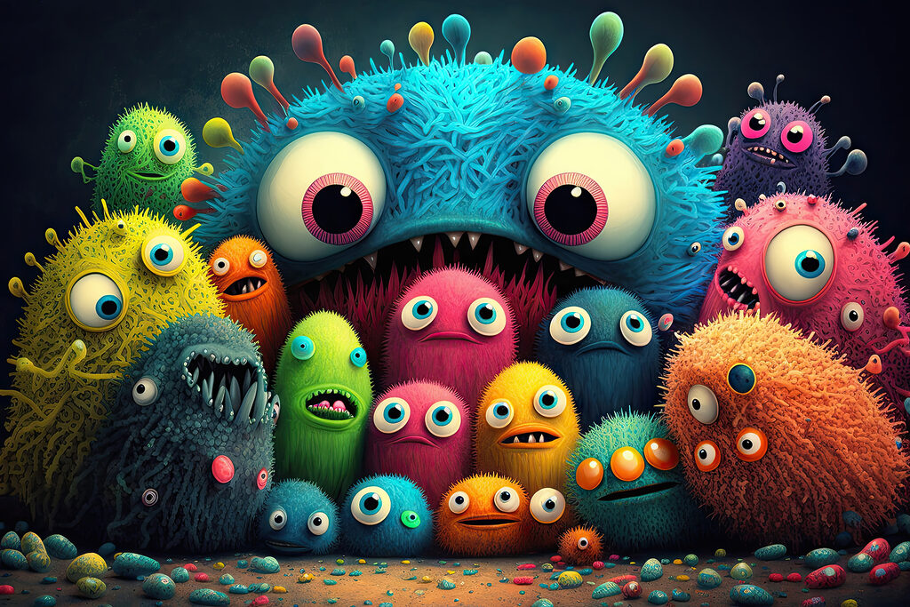 Fröhliche Monsterbande — ganzes Design