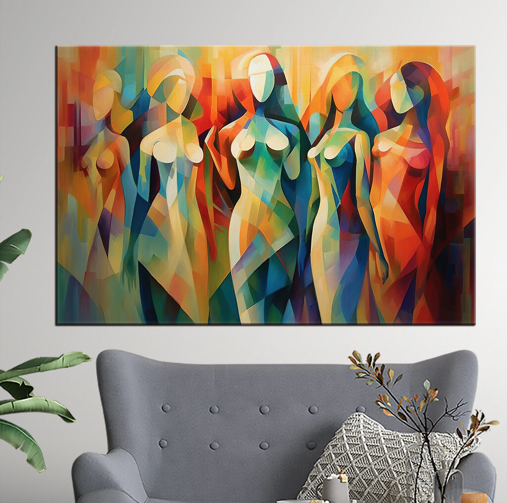 Frauen in bunten Flächen — Interieur 2