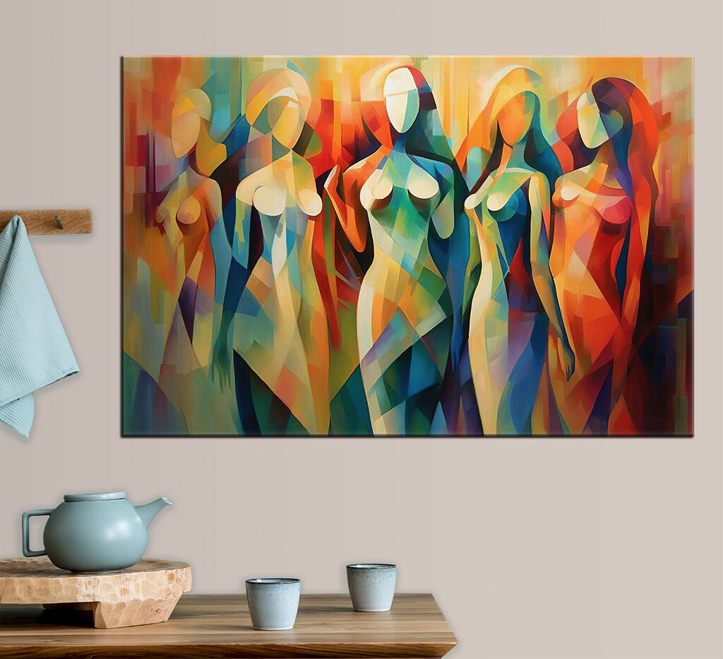 Frauen in bunten Flächen — Interieur 4