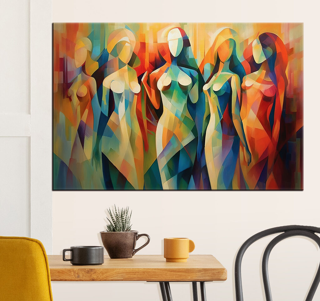 Frauen in bunten Flächen — Interieur 1