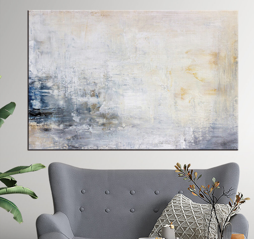 Blau am Horizont in einem Interieur