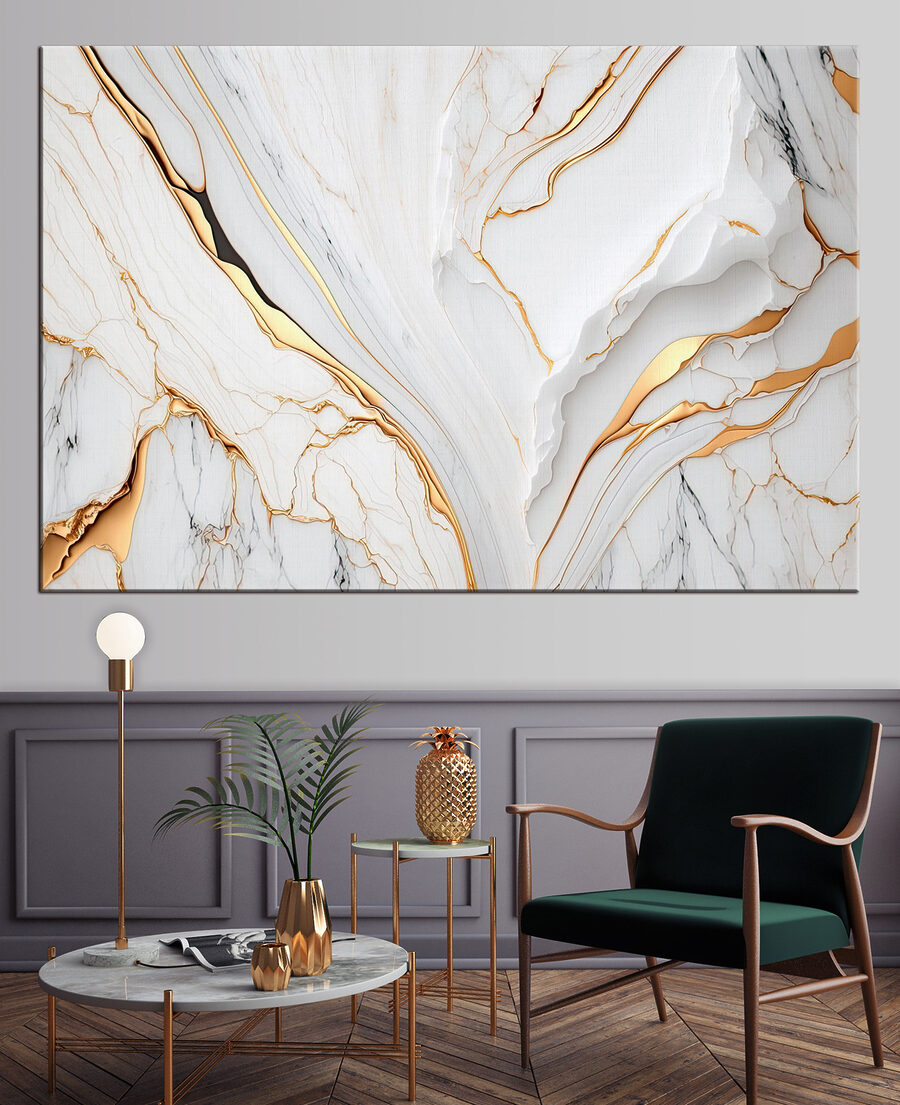 Goldadern in Weiß — Interieur 1