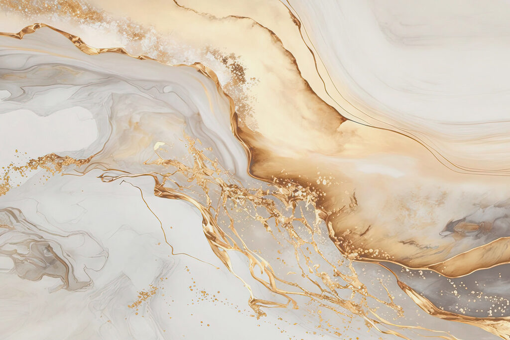 Bernsteinfarbene Wellen in Creme — ganzes Design