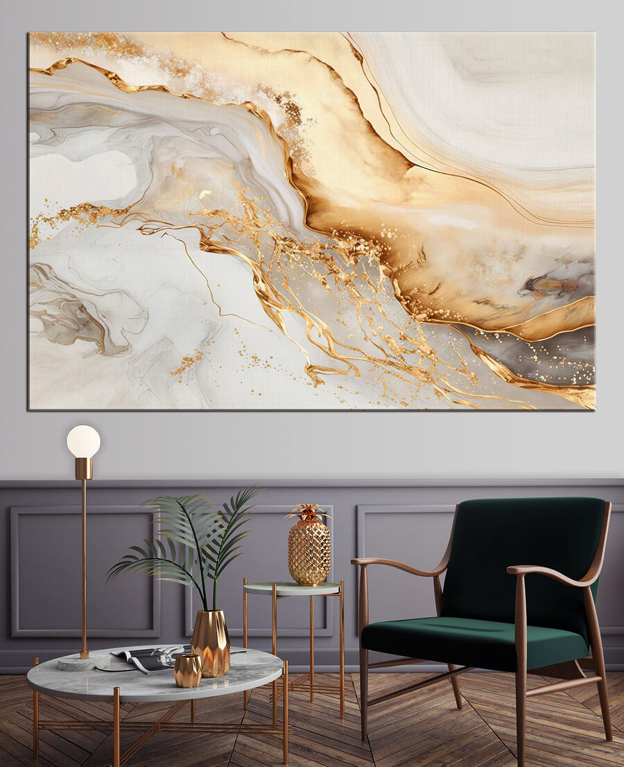 Bernsteinfarbene Wellen in Creme — Interieur 2