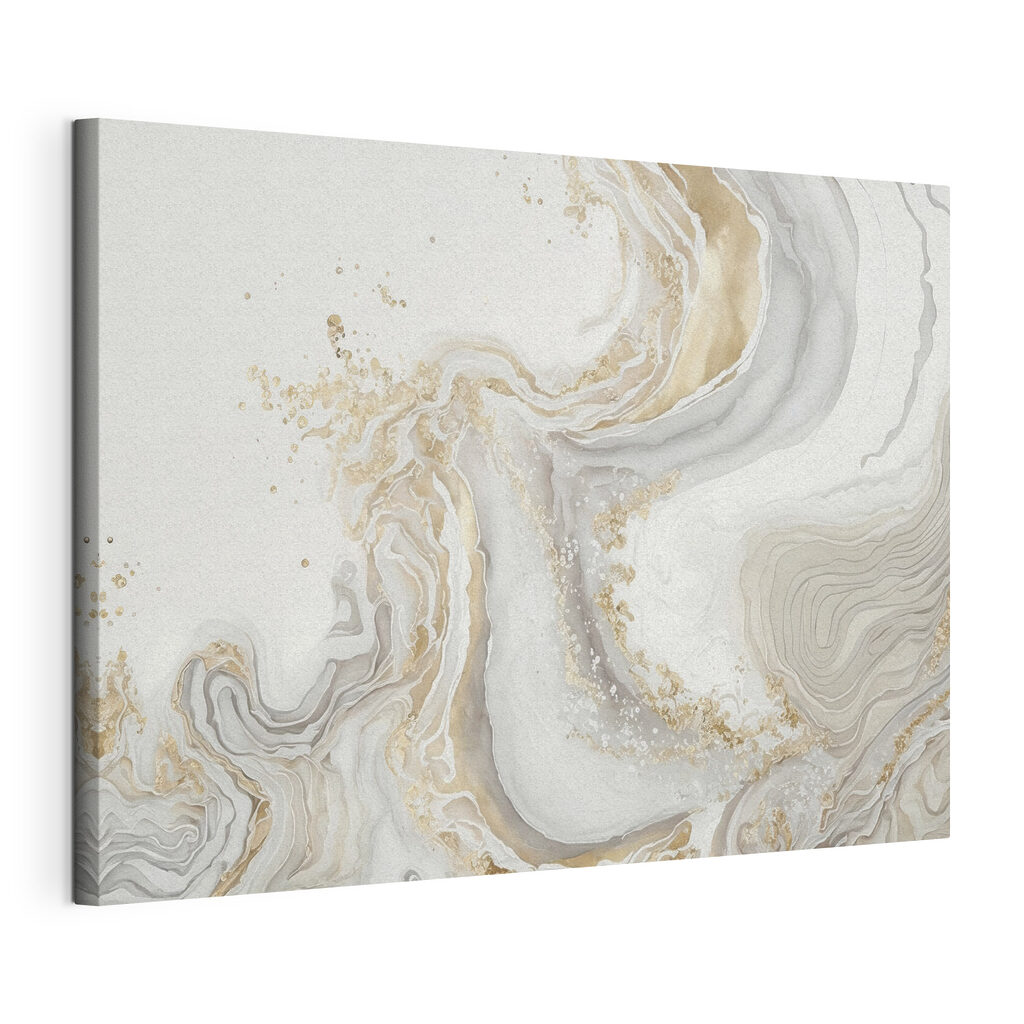 Schichten mit Goldsprenkeln, gespannte Leinwand mit umlaufender Kante