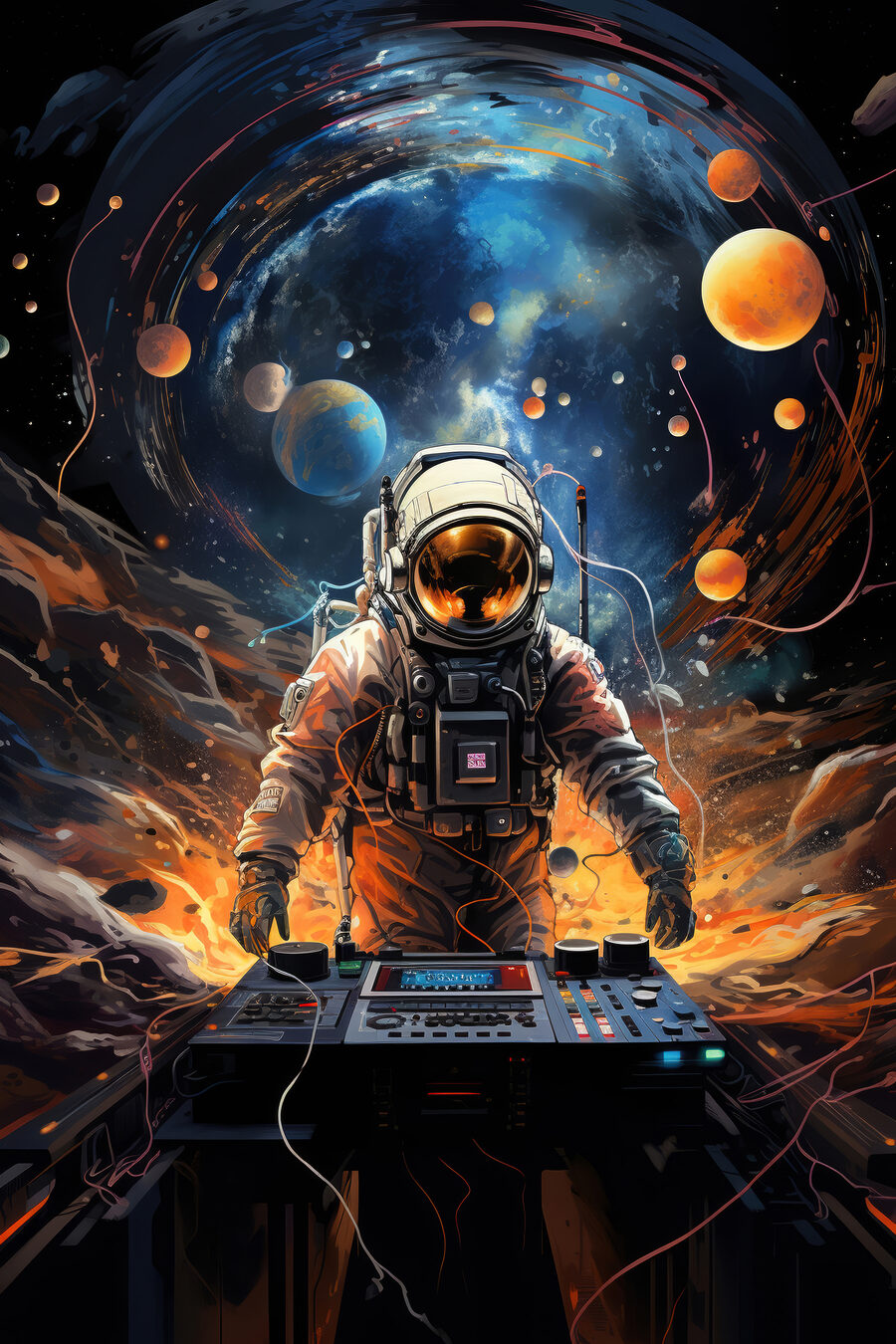 Ein DJ zwischen Planeten — ganzes Design