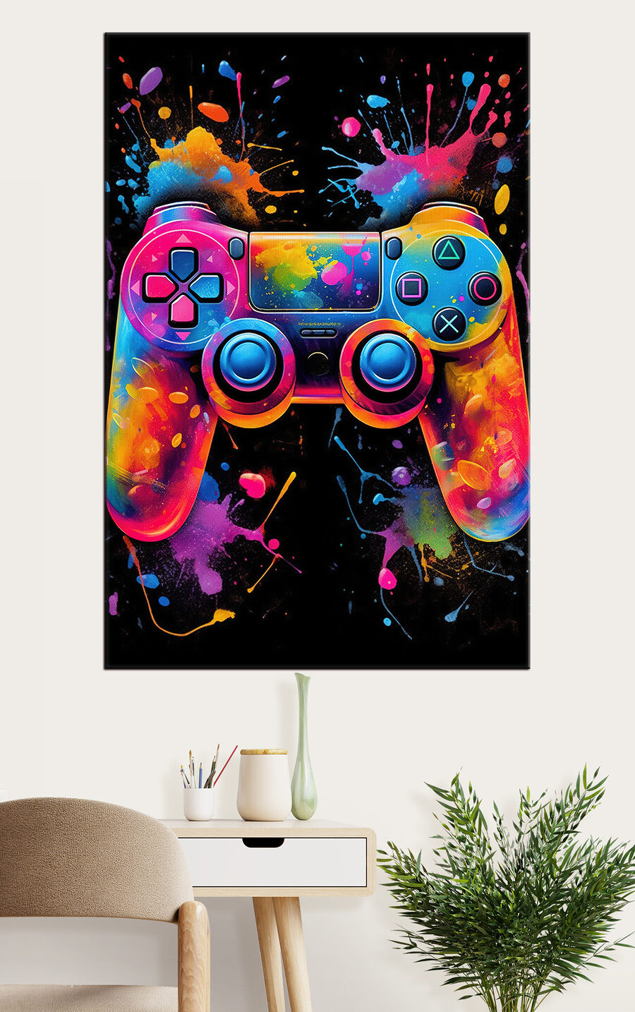 Controller voller Farbspritzer — Interieur 1