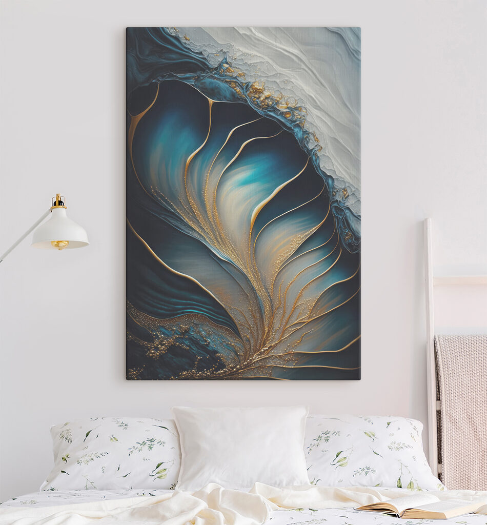 Blaue Falten mit Goldadern — Interieur 4