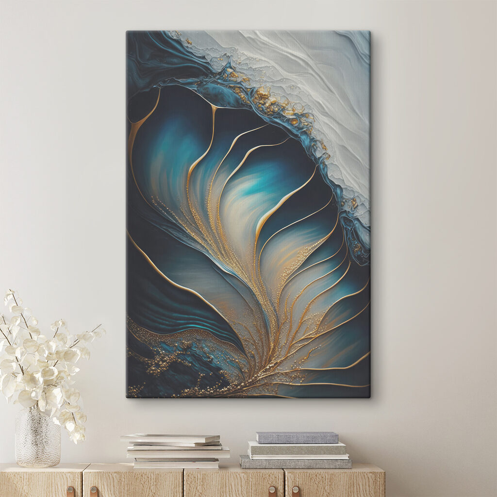 Blaue Falten mit Goldadern — Interieur 5