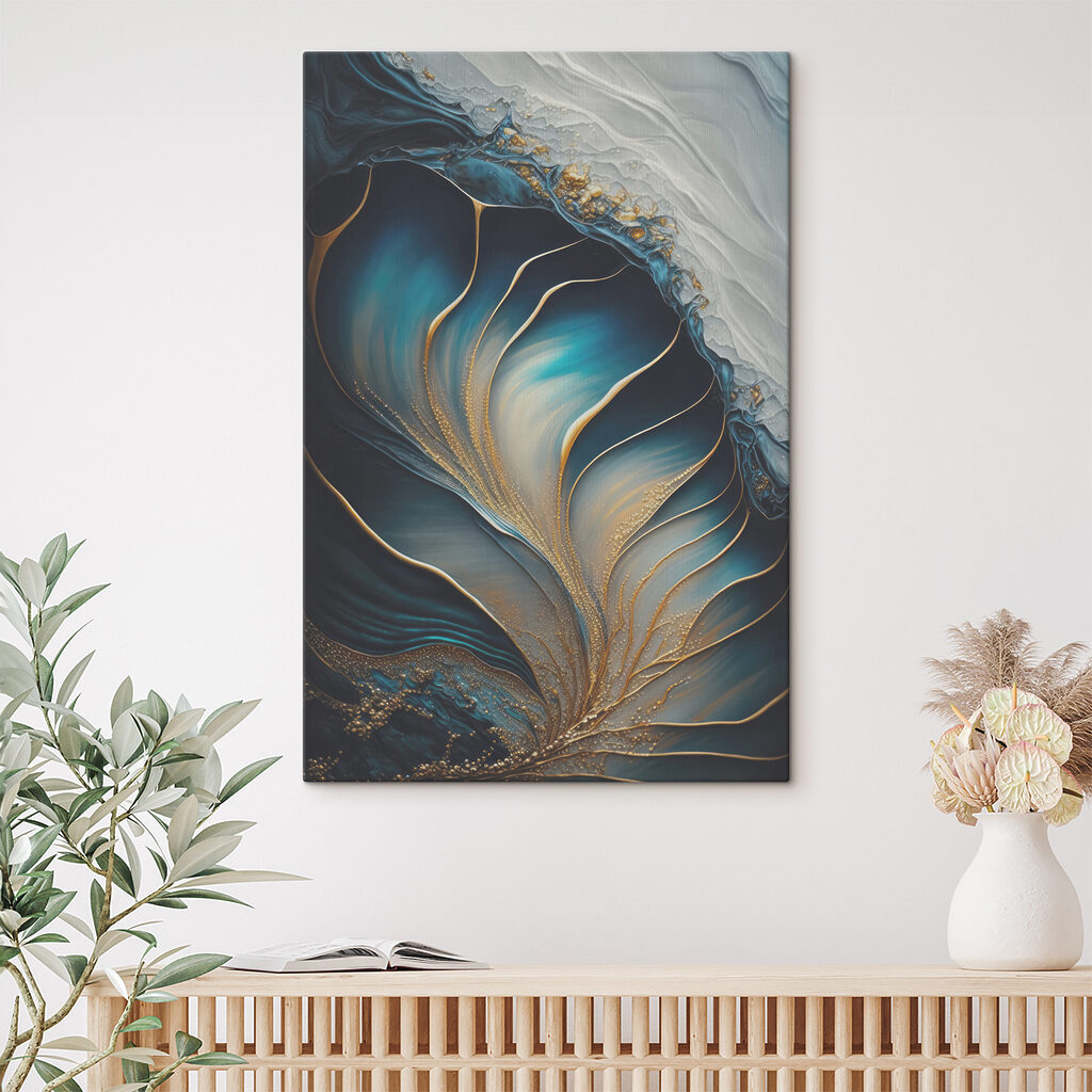 Blaue Falten mit Goldadern — Interieur 6