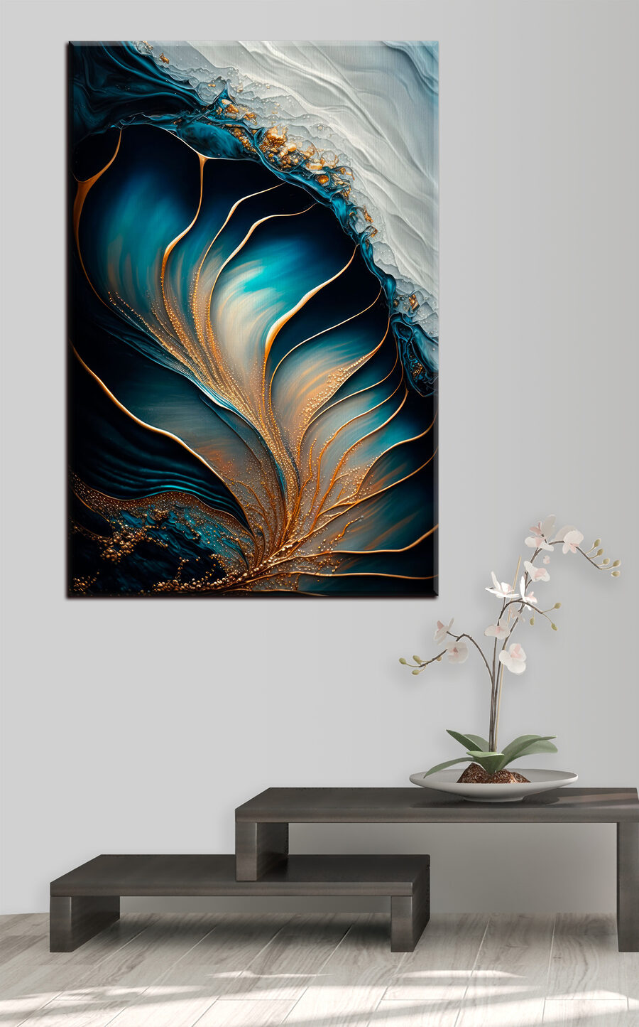 Blaue Falten mit Goldadern — Interieur 3