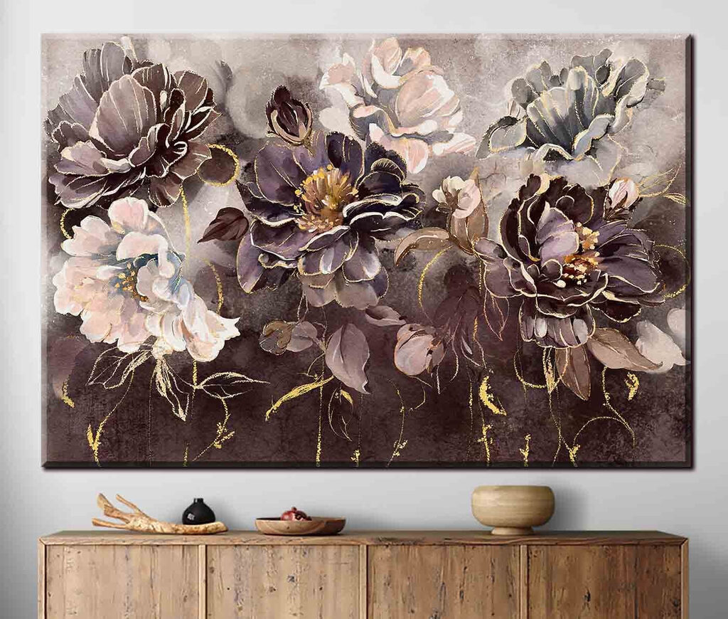 Blumen in tiefen Grautönen — Interieur 1