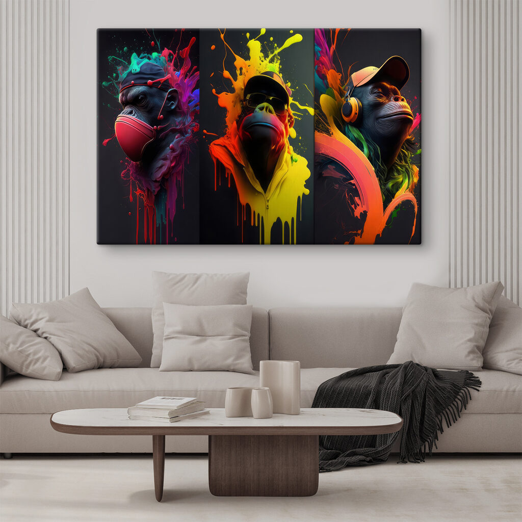 Affen zwischen Farbspritzern — Interieur 3