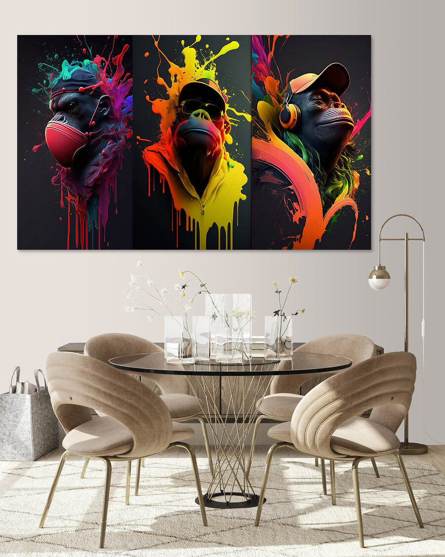 Affen zwischen Farbspritzern — Interieur 2