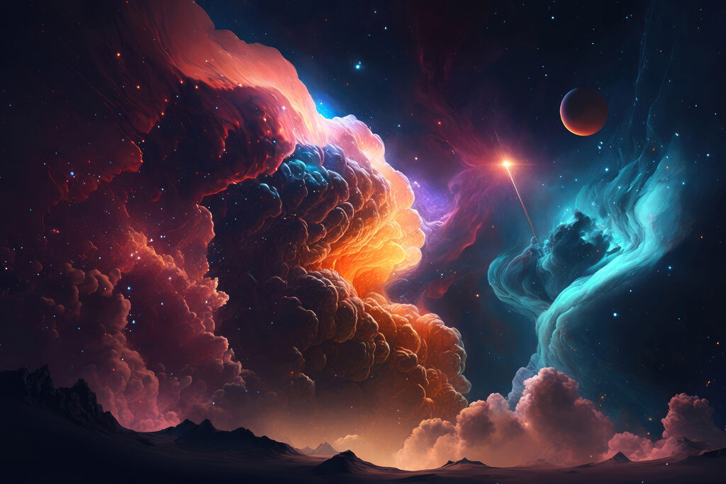 Wo sich Sternenwolken treffen — ganzes Design