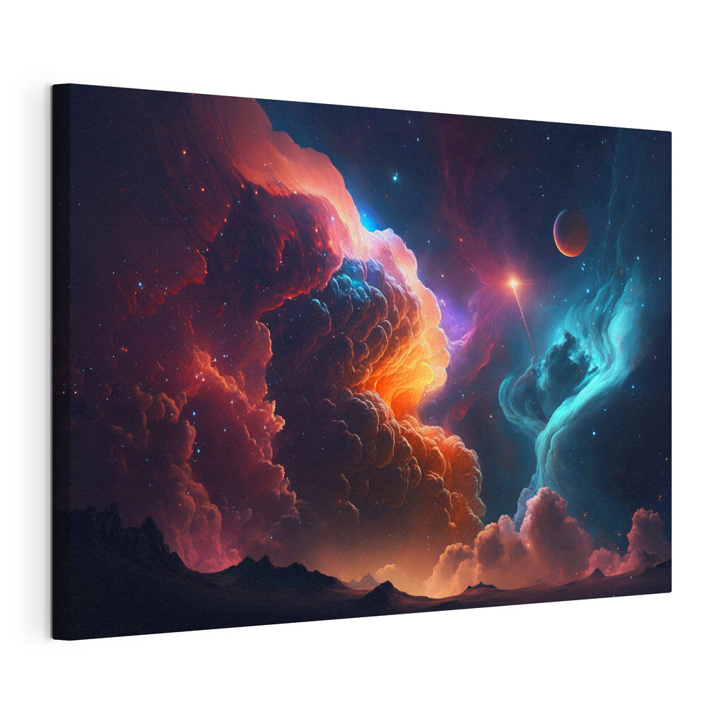 Wo sich Sternenwolken treffen, gespannte Leinwand mit umlaufender Kante