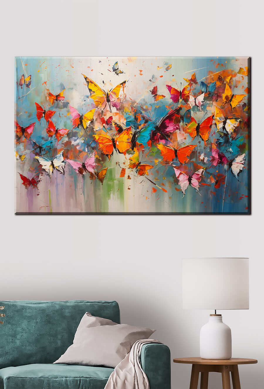 Schmetterlinge bringen Farbe in einem Interieur