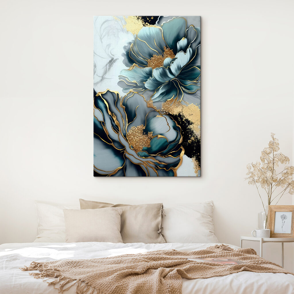 Blaue Blüten, goldene Ränder — Interieur 4