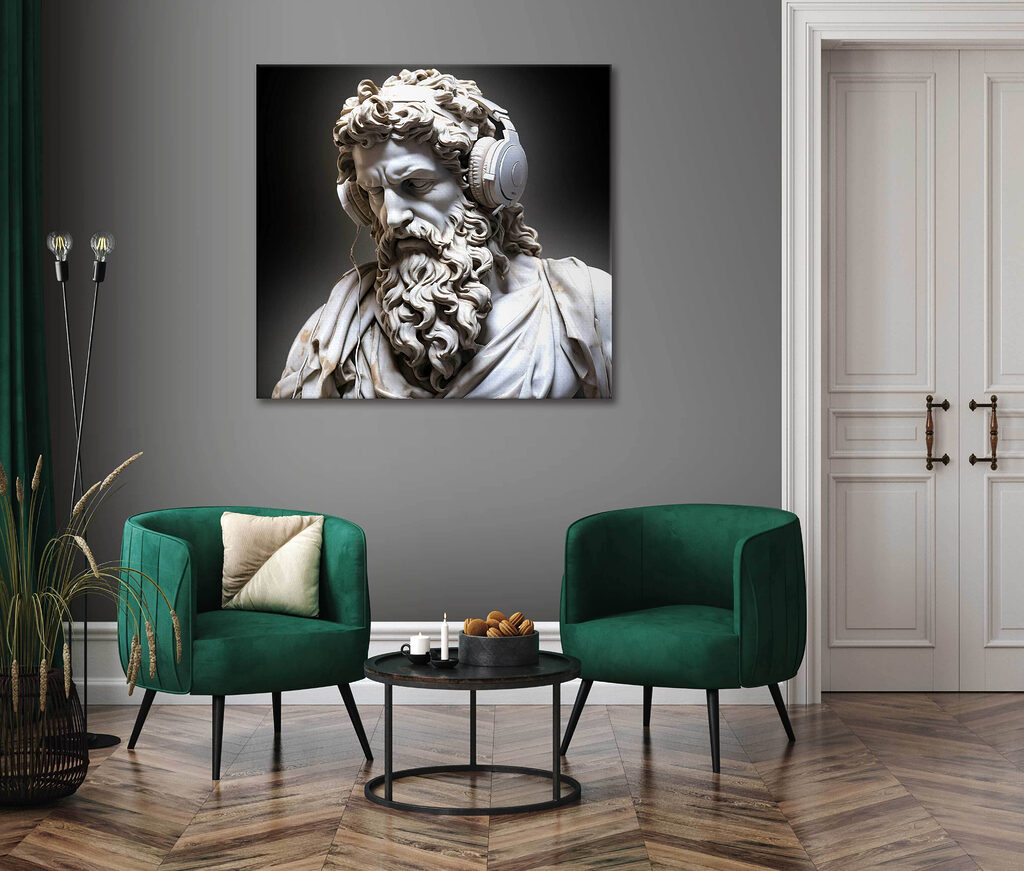 Klassische Büste mit Kopfhörer — Interieur 1
