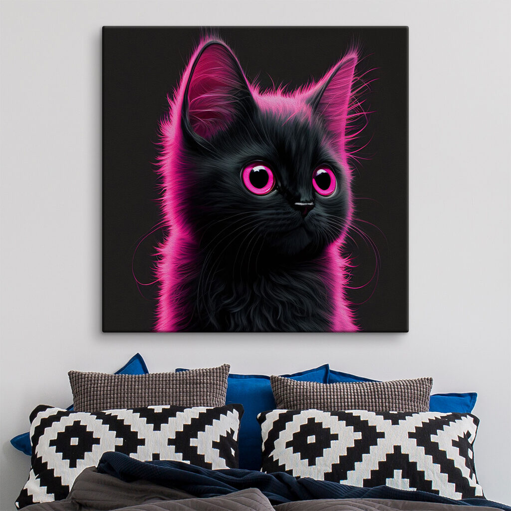 Kätzchen in Neonrosa — Interieur 1