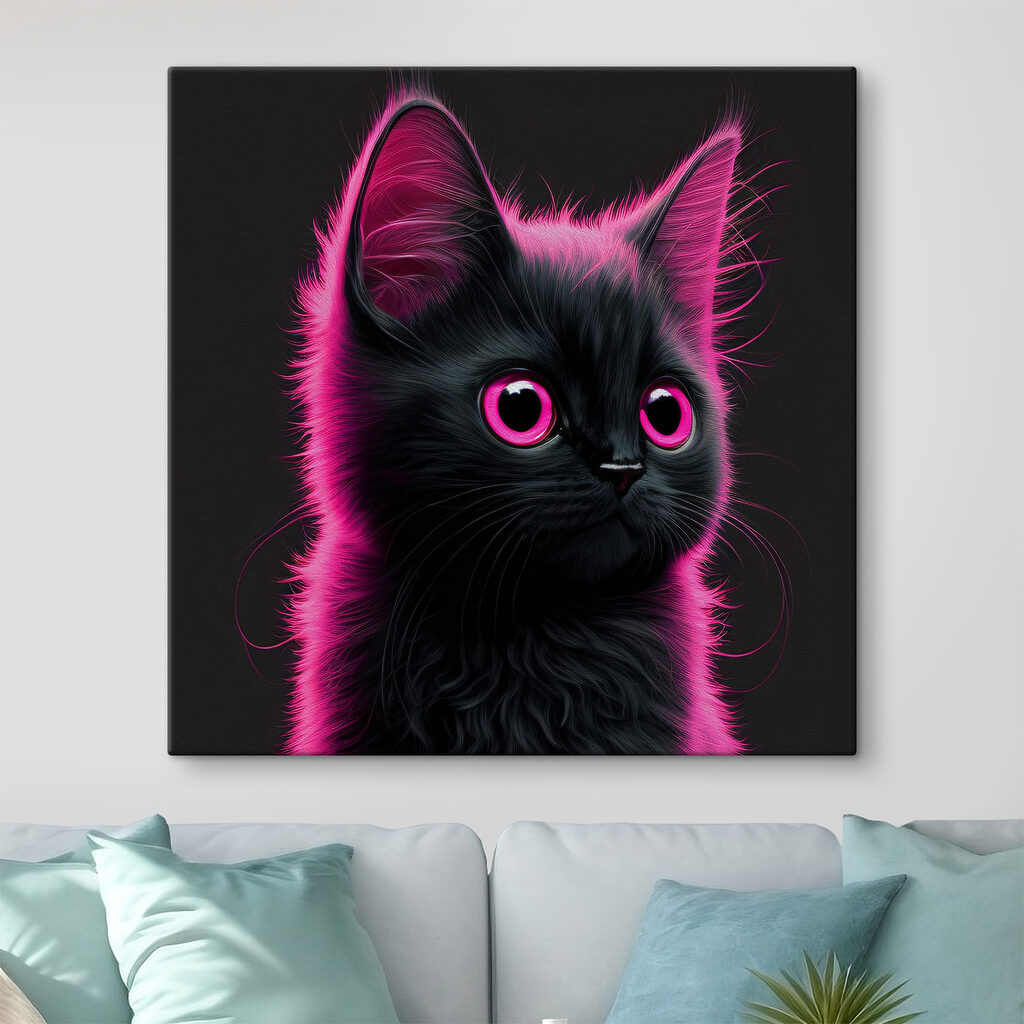 Kätzchen in Neonrosa — Interieur 2