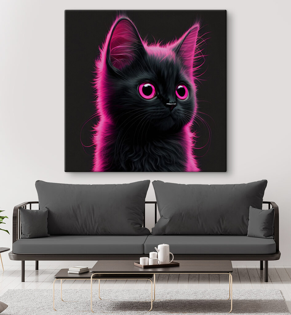 Kätzchen in Neonrosa — Interieur 4