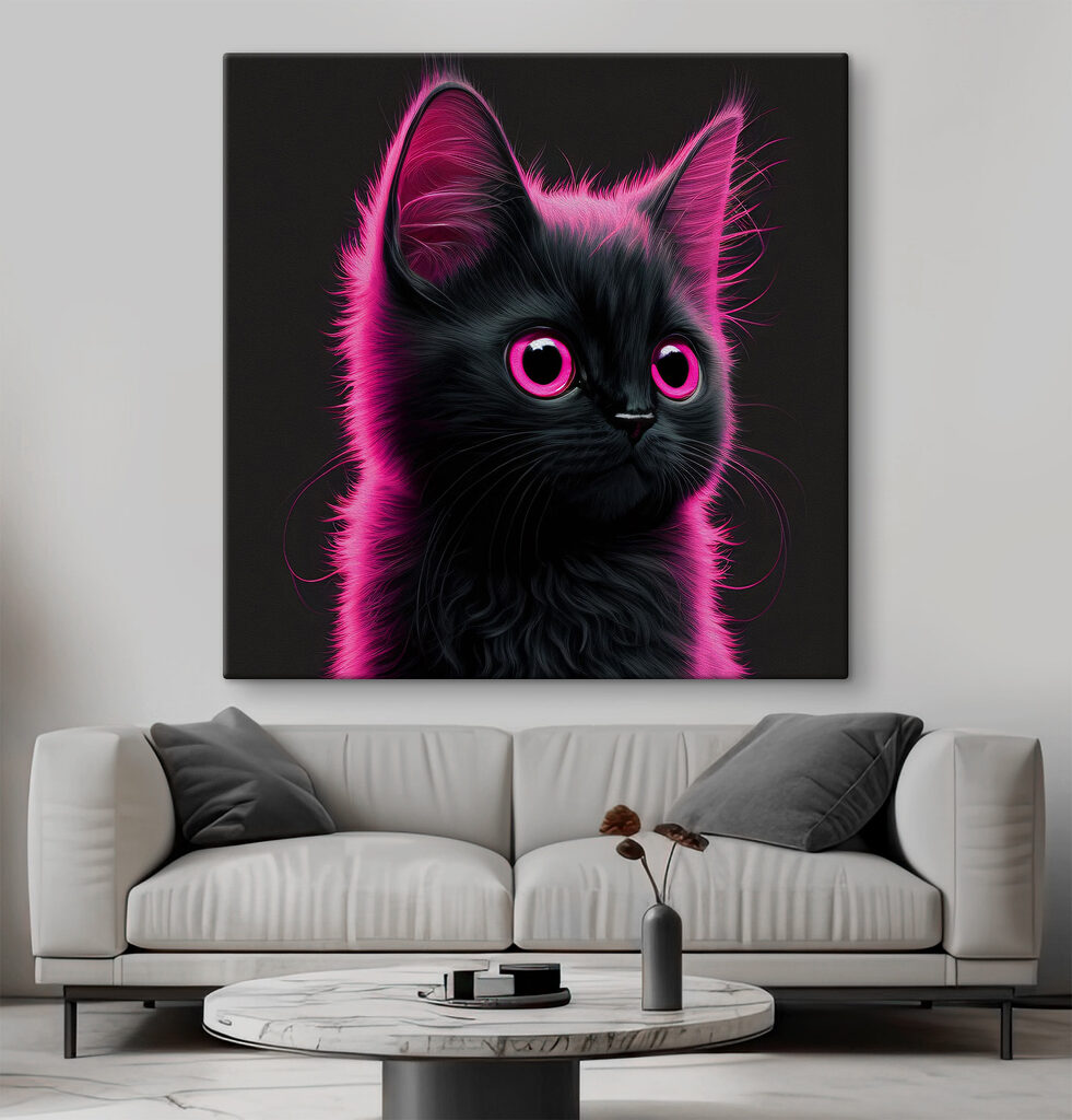 Kätzchen in Neonrosa — Interieur 5
