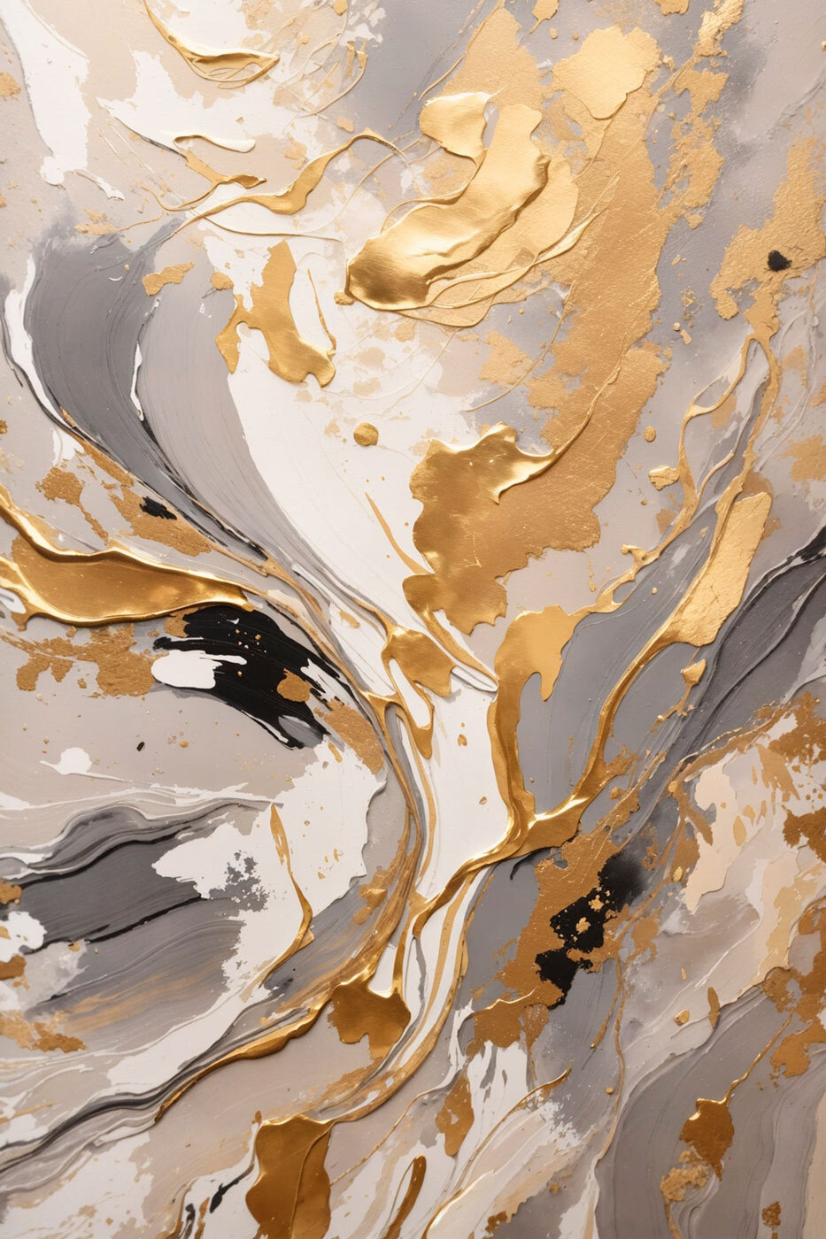 Gold zwischen grauen Strömen — ganzes Design