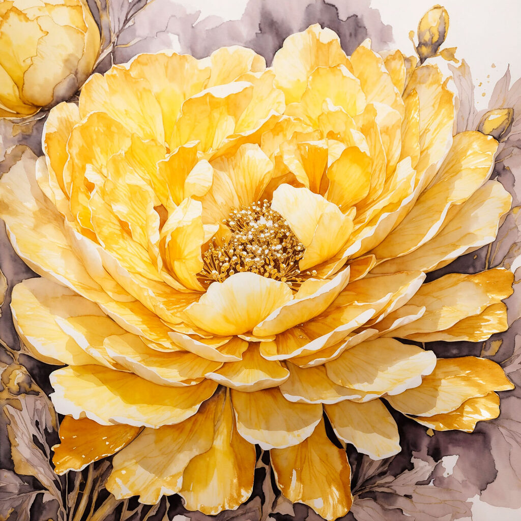 Große gelbe Blüte — ganzes Design