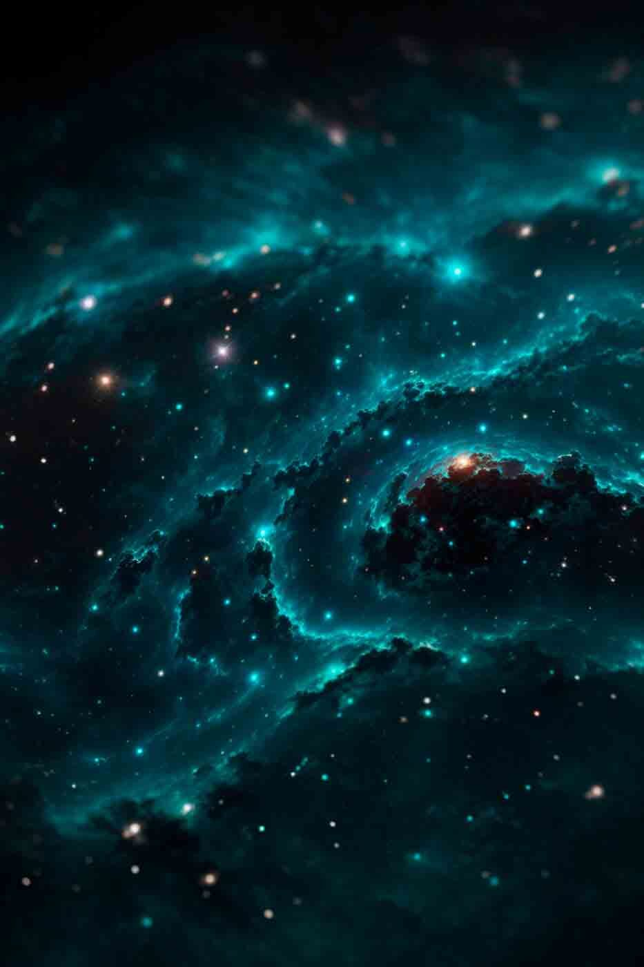 Spirale aus blauen Sternen — ganzes Design