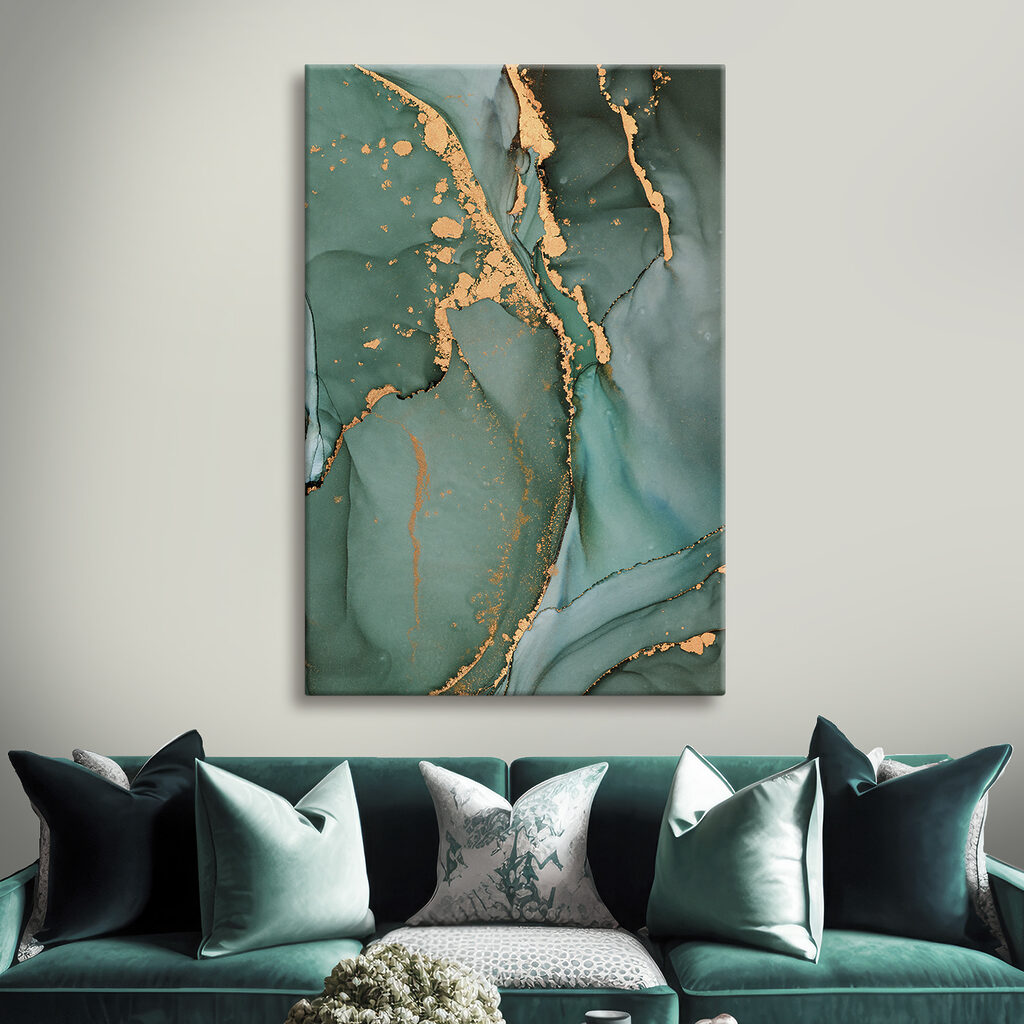 Grün mit goldenen Verästelungen — Interieur 1