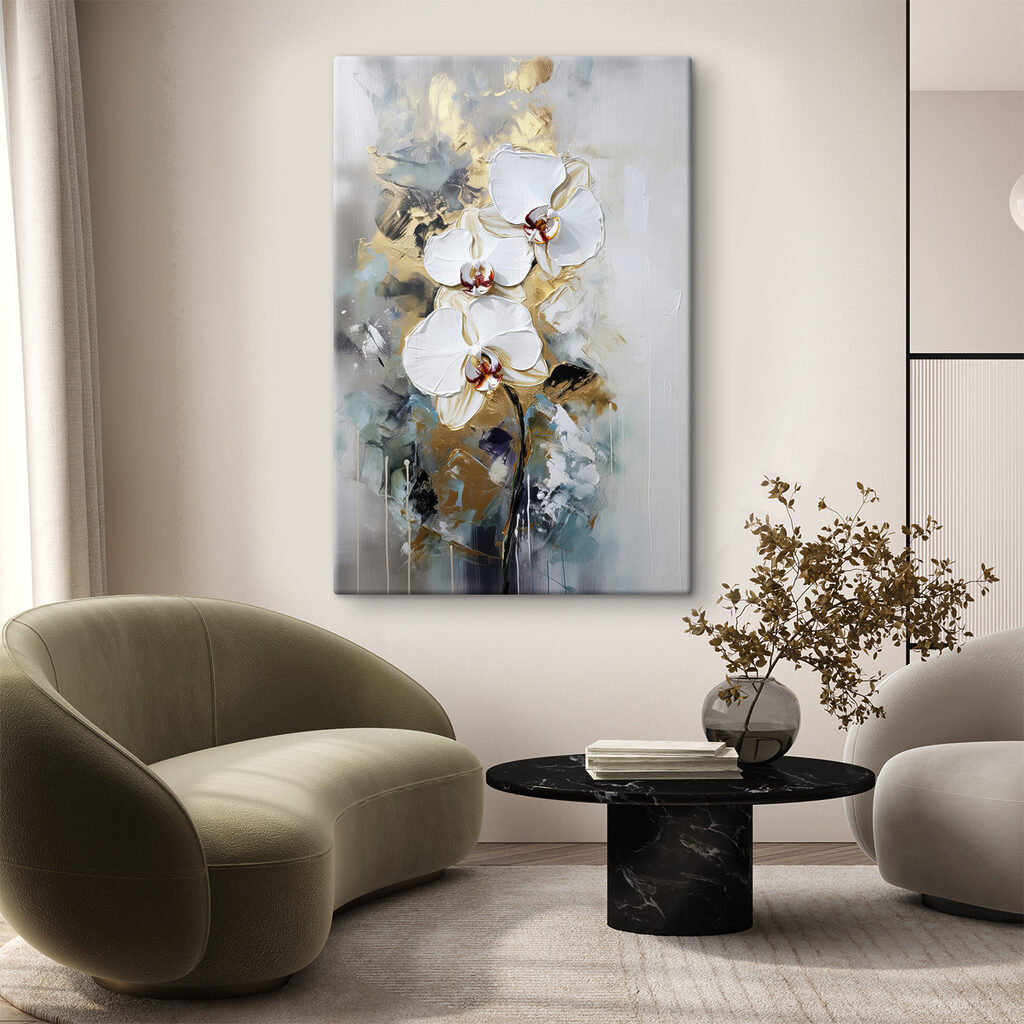 Orchideen zwischen grauen Strichen — Interieur 2