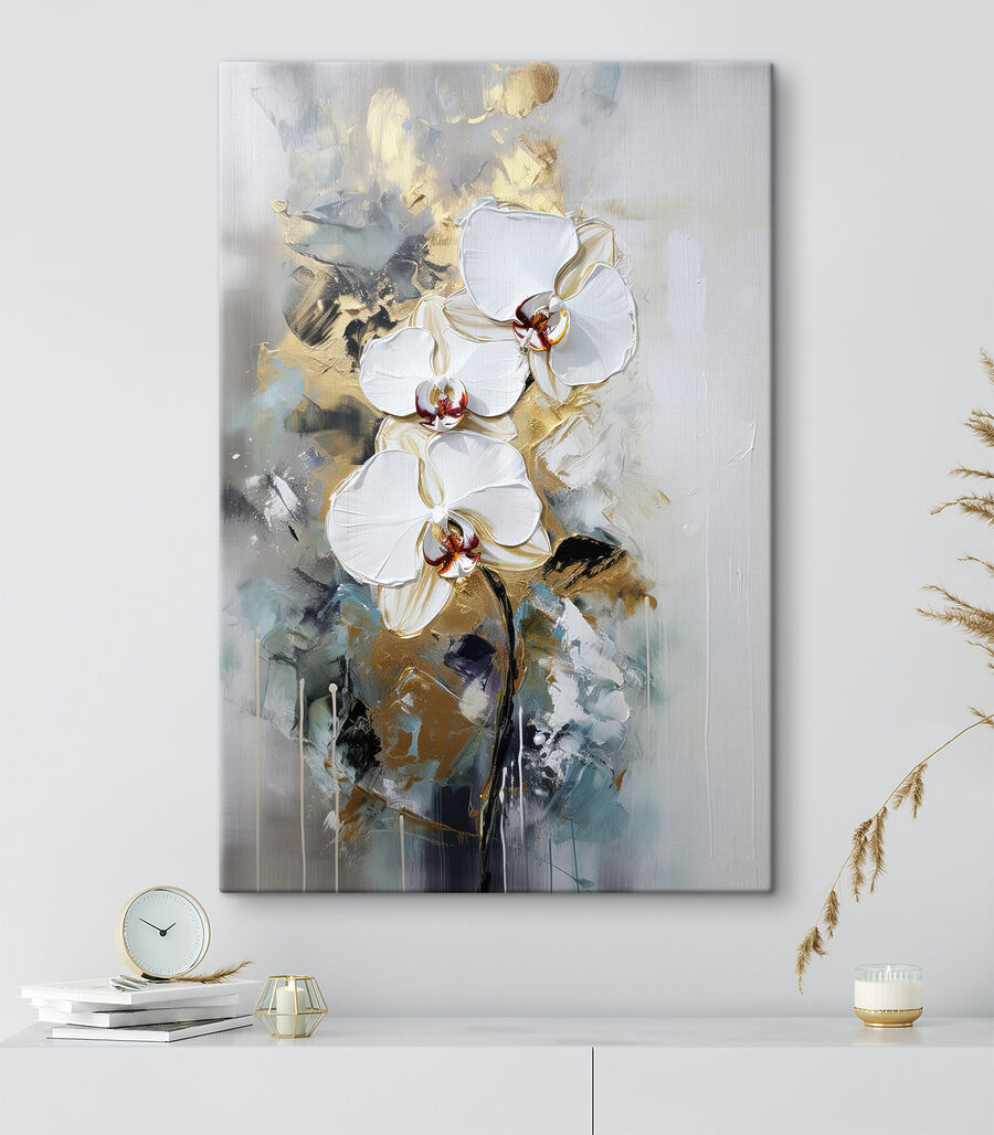 Orchideen zwischen grauen Strichen — Interieur 1